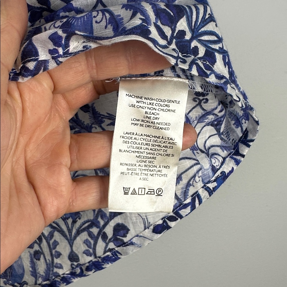 NEW Anthropologie Maeve Cockatoo Bird Blouse Button Front Shirt Balloon Sleeve M - Picture 15 of 16